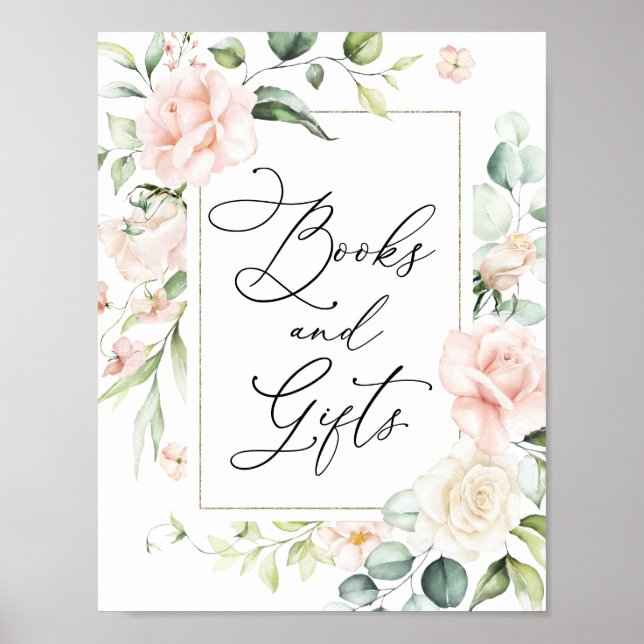 Poster Symbole Blush Florals Livres et Cadeaux (Devant)