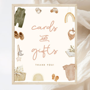 Poster Symbole Boho Baby shower Cartes & Cadeaux