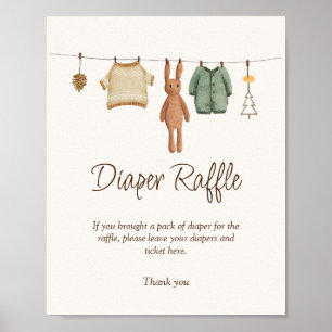 Poster Symbole Boho Boy Vêtements Baby shower Déchets Raf