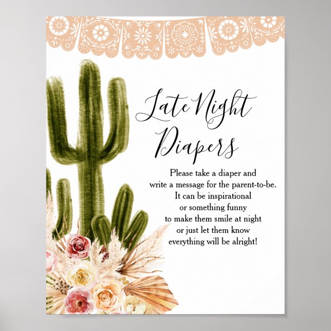 Poster Symbole Boho Cactus Taco à propos d'amour Diapeurs (Devant)