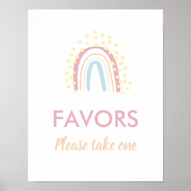 Poster Symbole Boho Rainbow Girl Anniversaire Faveurs (Devant)