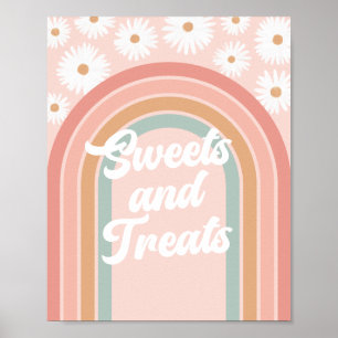 Poster Symbole Boho Retro Daisy Anniversaire Douceurs et 