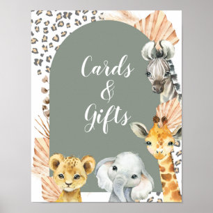 Poster Symbole Boho Sage Green Safari Oh Garçon Cartes & 