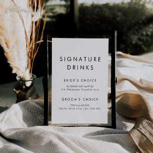 Poster Symbole boisson signature de typographie chic
