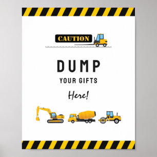 Poster Symbole cadeau d'anniversaire de Camion de Constru