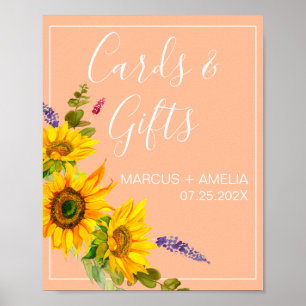 Poster Symbole Cadeaux de Mariage des Fleurs de Soleil su