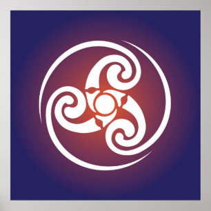 Poster Symbole Celtique Triskele, Triple Spiral, Triskeli