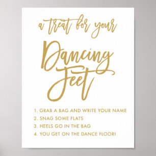 Poster Symbole Chic Hand Lettré Mariage de danse pied or