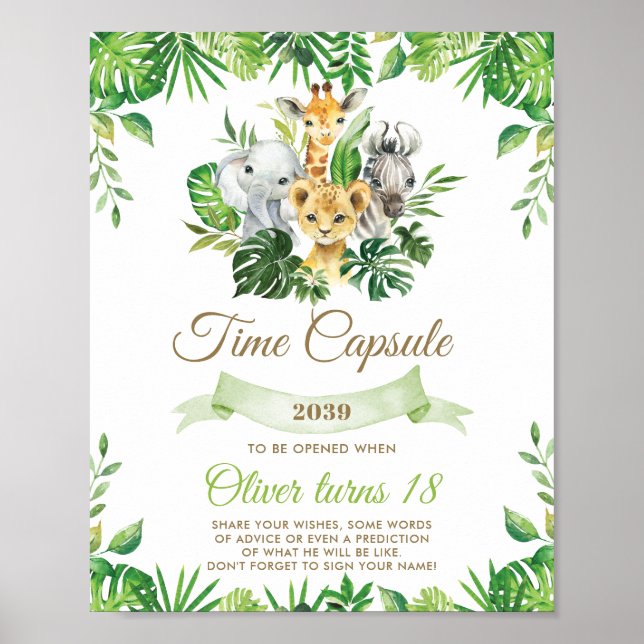 Poster Symbole Chic Jungle Animaux Verdure Temps Capsule (Devant)
