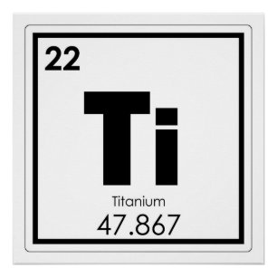 Poster Symbole chimique de l'élément de titane formule ch