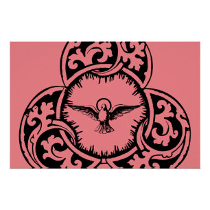 Poster Symbole chrétien de la colombe du Saint-Esprit