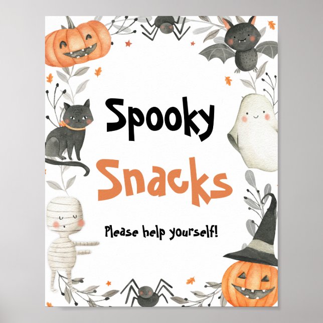 Poster SYMBOLE Citrouille Halloween Ghost Éffrayant Snack (Devant)