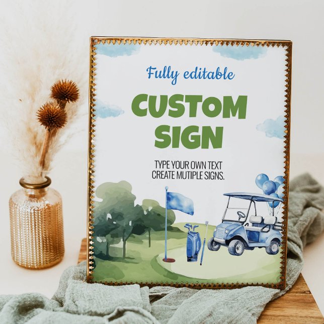 Poster Symbole classique de Golf Boy Anniversaire Table d (Créateur téléchargé)