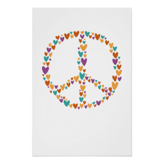 POSTER SYMBOLE COEUR DE LA PAIX
