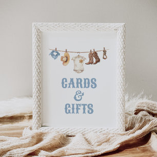 Poster Symbole Cowboy Baby showers Cartes et cadeaux