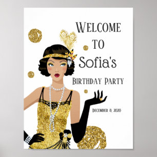 Poster Symbole d'accueil flapper girl gatsby 1920