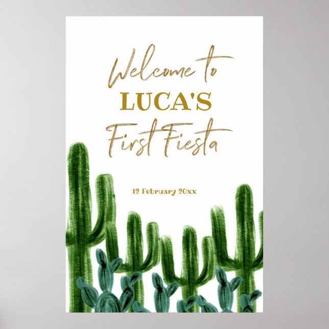 Poster Symbole d'accueil pour l'anniversaire du Cactus me (Devant)