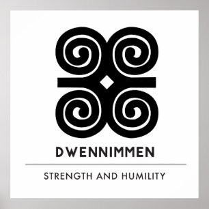 Poster Symbole d'Adinkra d'humilité de la force de