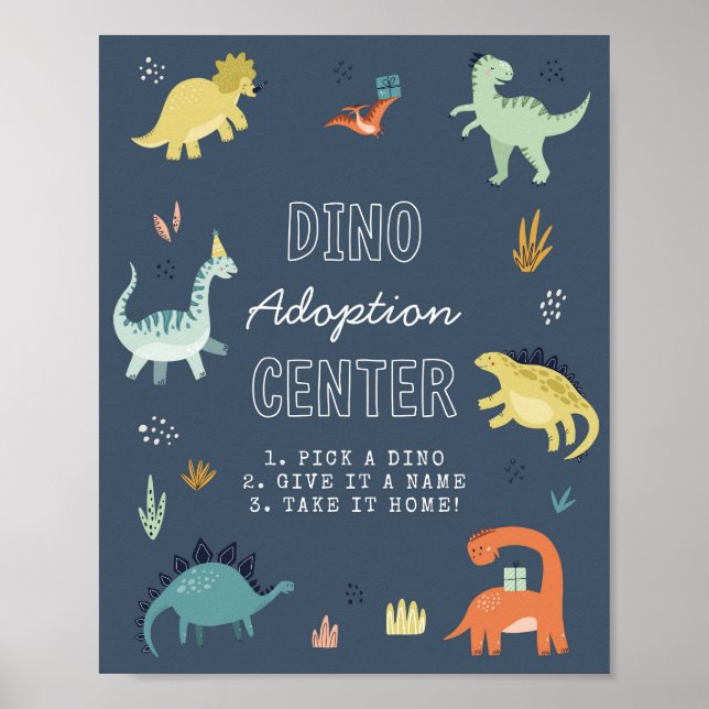 Poster Symbole d'adoption du dinosaure mûre (Devant)