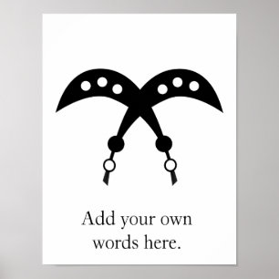 Poster Symbole d'AKOFENA   Adinkra du courage et de la