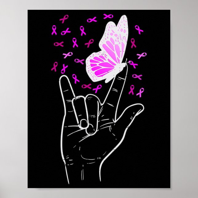 Poster Symbole d'amour de l'asl Papillon Sensibilisation  (Devant)