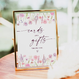 Poster Symbole d'anniversaire Boho Pink Fleur sauvage Car