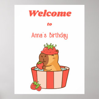 Poster Symbole d'anniversaire de Capybara | Symbole de la