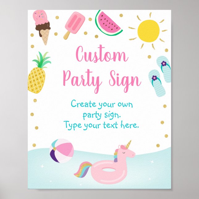 Poster Symbole d'anniversaire de la fête des filles (Devant)