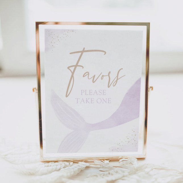 Poster Symbole d'anniversaire de la fille mauve-sirène (Créateur téléchargé)