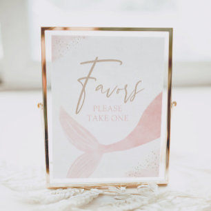 Poster Symbole d'anniversaire de la fille sirène rose