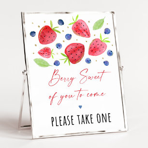 Poster Symbole d'anniversaire de la fraise Blueberry Favo