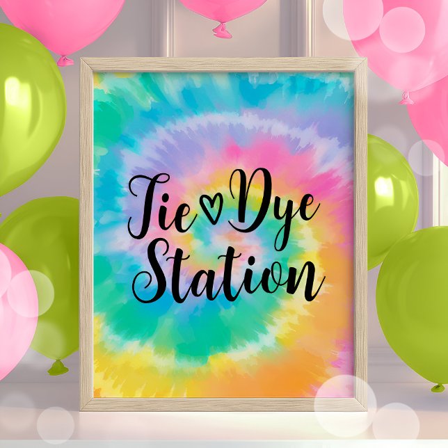 Poster Symbole d'anniversaire de la gare Tie Dye (Créateur téléchargé)
