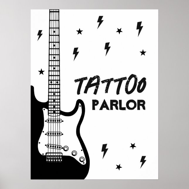 Poster Symbole d'anniversaire de la Guitare de Rock et de (Devant)
