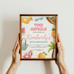 Poster Symbole d'anniversaire de la plage, symbole de fêt