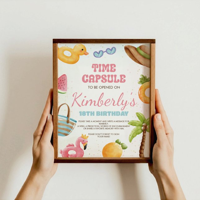 Poster Symbole d'anniversaire de la plage, symbole de fêt (Créateur téléchargé)