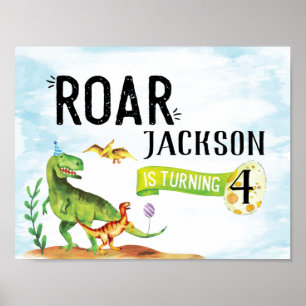 Poster Symbole d'anniversaire de la route de Dinosaur