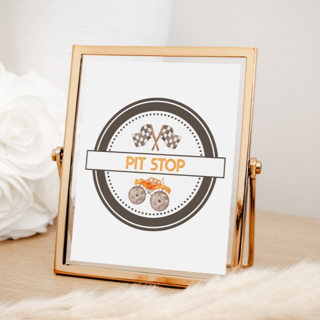 Poster Symbole d'anniversaire de Pit Stop Monster Trucks (Créateur téléchargé)