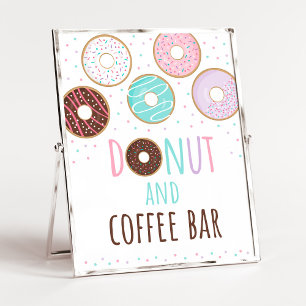 Poster Symbole d'anniversaire du bar à café et à beignets