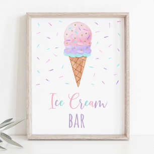 Poster Symbole d'anniversaire du bar à crème glacée moder
