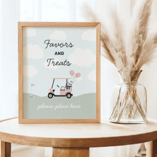 Poster Symbole d'anniversaire du golf de trous en un pour