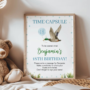 Poster Symbole d'anniversaire d'un chanceux canard