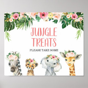 Poster Symbole d'anniversaire Filles Floral Foliage Safar