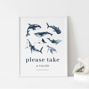 Poster Symbole d'anniversaire Ocean Animals Favoriser