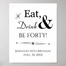 Symbole d'anniversaire Retro Eat Drink and Be Quar