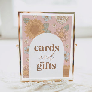 Poster Symbole d'anniversaire rétro Fleur sauvage Cartes