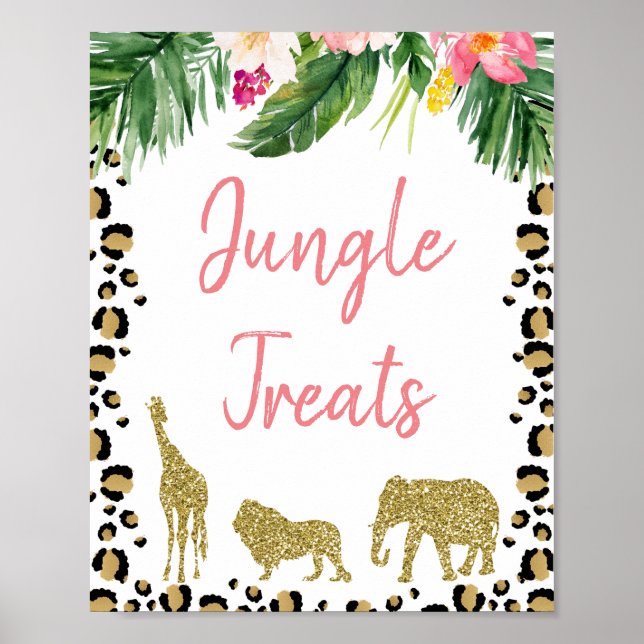 Poster Symbole d'anniversaire Safari Parties scintillant  (Devant)