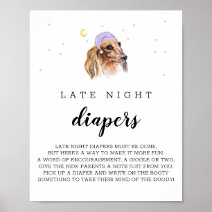 Poster Symbole d'aquarelle Dachshund des plongeurs noctur