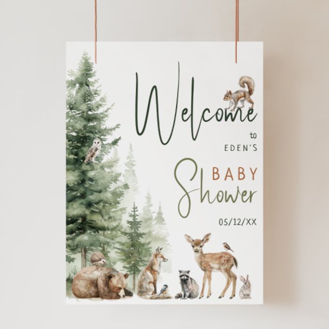 Poster Symbole de Baby shower de bienvenue pour les anima (Créateur téléchargé)