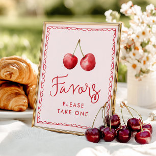 Poster Symbole de Baby shower de cerise lunaire