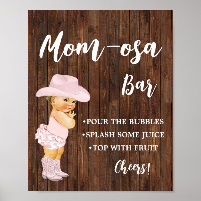 Poster Symbole de Baby shower Mimosa Bar Momosa Bar (Devant)